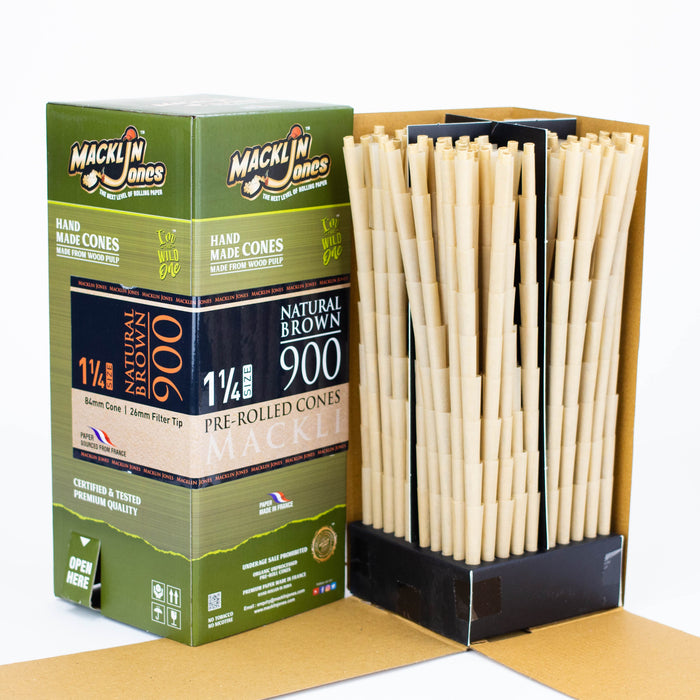 Macklin Jones - Natural Brown 1 1/4 Pre-Rolled cones Tower 900 Pre-rolled Cone (Bulk / Tower) Macklin Jones
