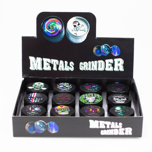 3-Piece Skull Mini Metal Grinder Box of 12 [TG854-UV3] Herb Grinder ONE
