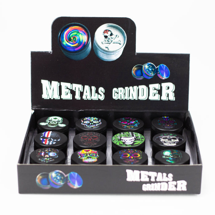 3-Piece Skull Mini Metal Grinder Box of 12 [TG854-UV3] Herb Grinder ONE