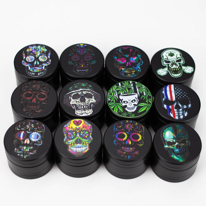 3-Piece Skull Mini Metal Grinder Box of 12 [TG854-UV3]