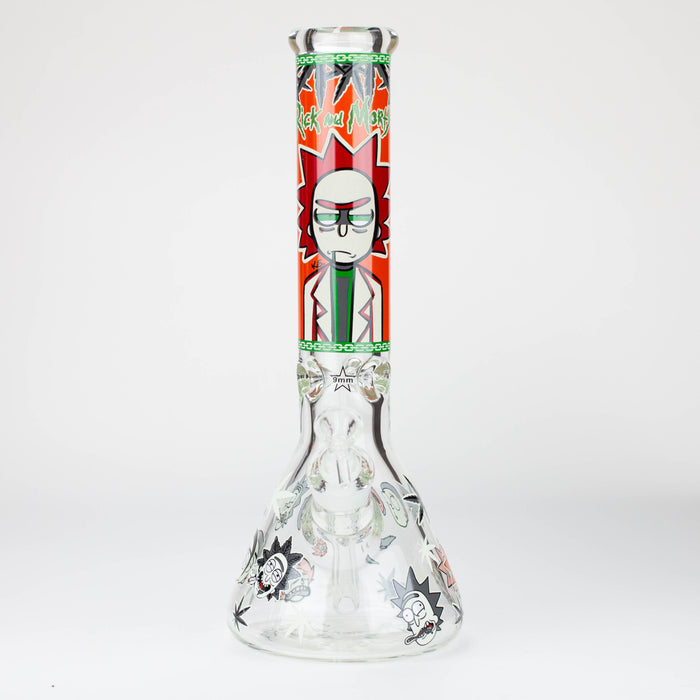 13.5” RM cartoon 9 mm glass Glow beaker water bong [GB21009] Glass Bong ONE GB21009-D