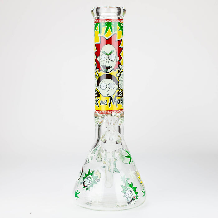 13.5” RM cartoon 9 mm glass Glow beaker water bong [GB21009] Glass Bong ONE GB21009-E