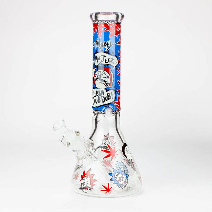 13.5” RM cartoon 9 mm glass Glow beaker water bong [GB21009] Glass Bong ONE