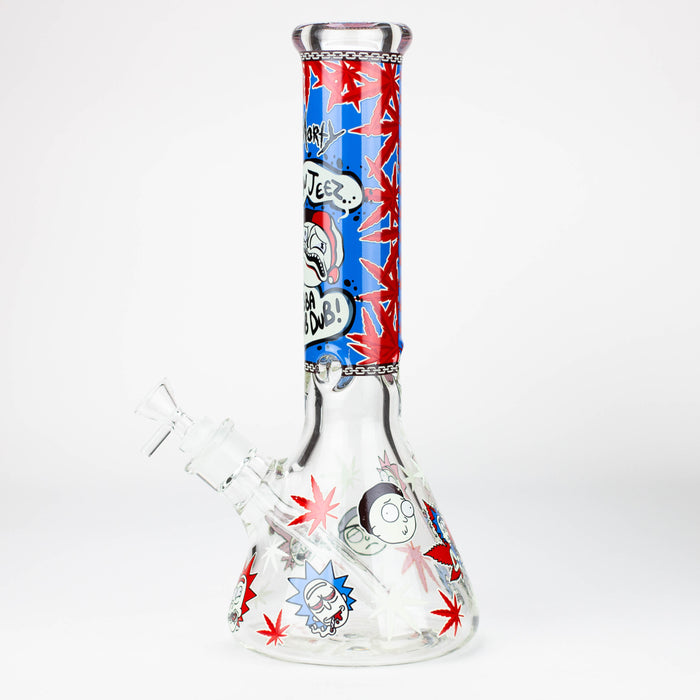 13.5” RM cartoon 9 mm glass Glow beaker water bong [GB21009] Glass Bong ONE
