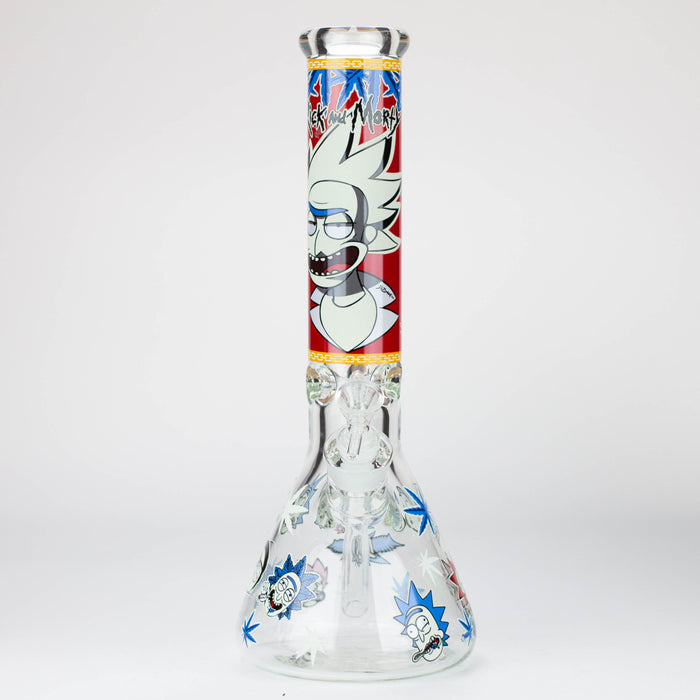 13.5” RM cartoon 9 mm glass Glow beaker water bong [GB21009] Glass Bong ONE GB21009-B