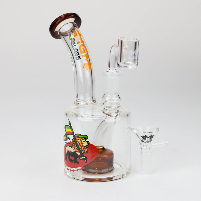 6.7" Glass 2-in-1 bubbler with graphic [C2675] Glass Bong Canadian Distributor Amber