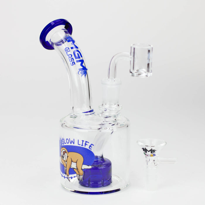 6.7" Glass 2-in-1 bubbler with graphic [C2675] Glass Bong Canadian Distributor Blue