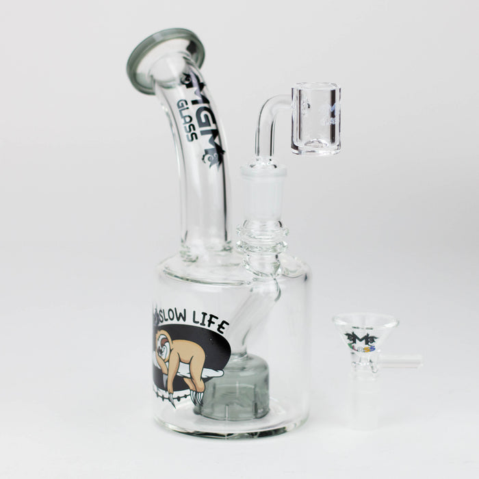 6.7" Glass 2-in-1 bubbler with graphic [C2675] Glass Bong Canadian Distributor Charcoal Black