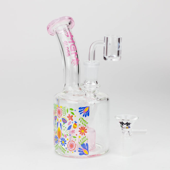 6.7" Glass 2-in-1 bubbler with graphic [C2675] Glass Bong Canadian Distributor Pink