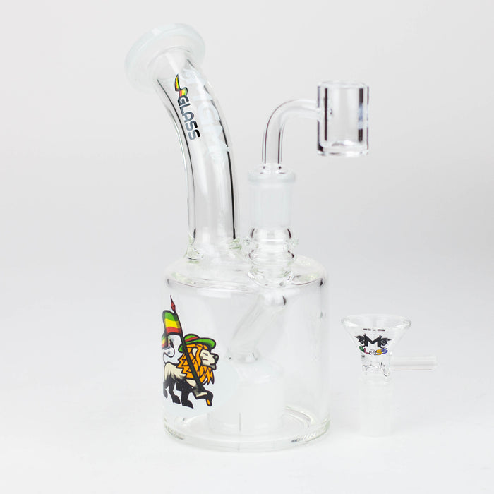 6.7" Glass 2-in-1 bubbler with graphic [C2675] Glass Bong Canadian Distributor White