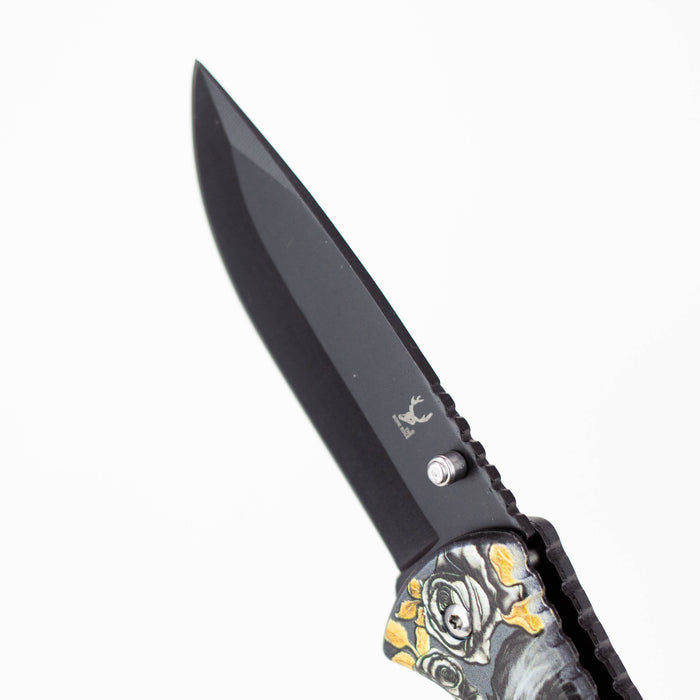 The Bone Edge Skull Wolf Folding Knife 8.5″ Stainless Steel [13250] Folding Knife Canadian Distributor