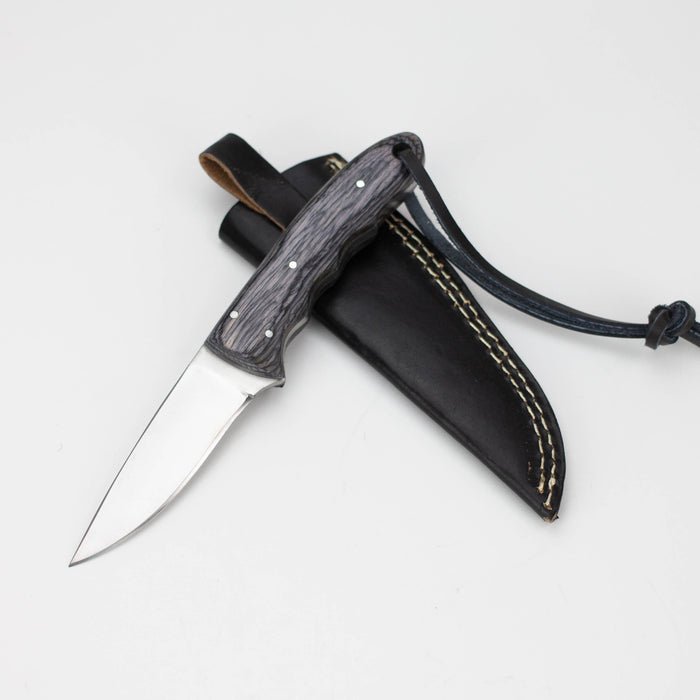 Red Deer 7.5 Inches Full Tang Gray Pakka Wood Hunting Knife [RD-107] Fixed Blade Knives Canadian Distributor