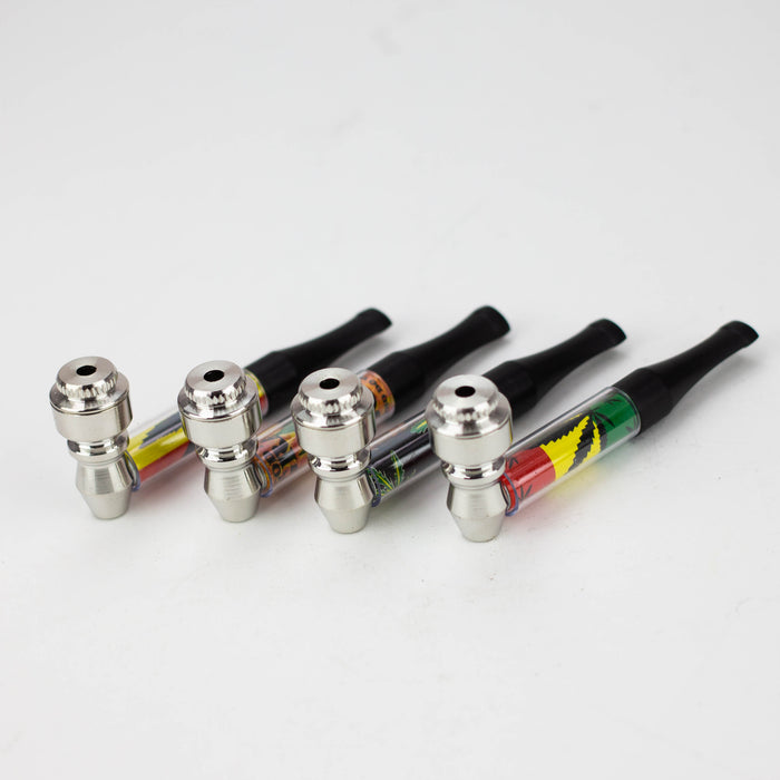 4" Metal Pipe set with screen Box of 12 [HX1373A] Metal Purple Haze Smoke Inc