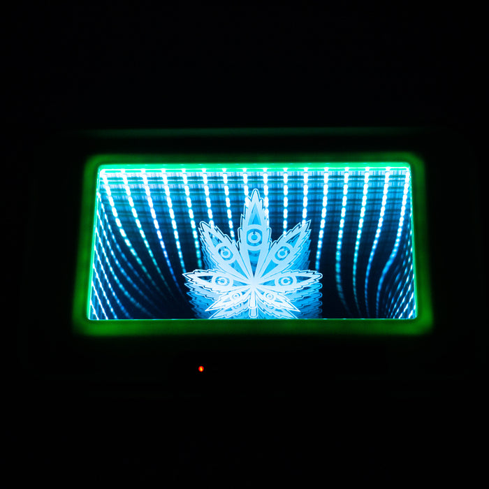 Infinity Mirror LED Rolling Tray ROLLING ACCESSORIES Purple Haze Smoke Inc WEED