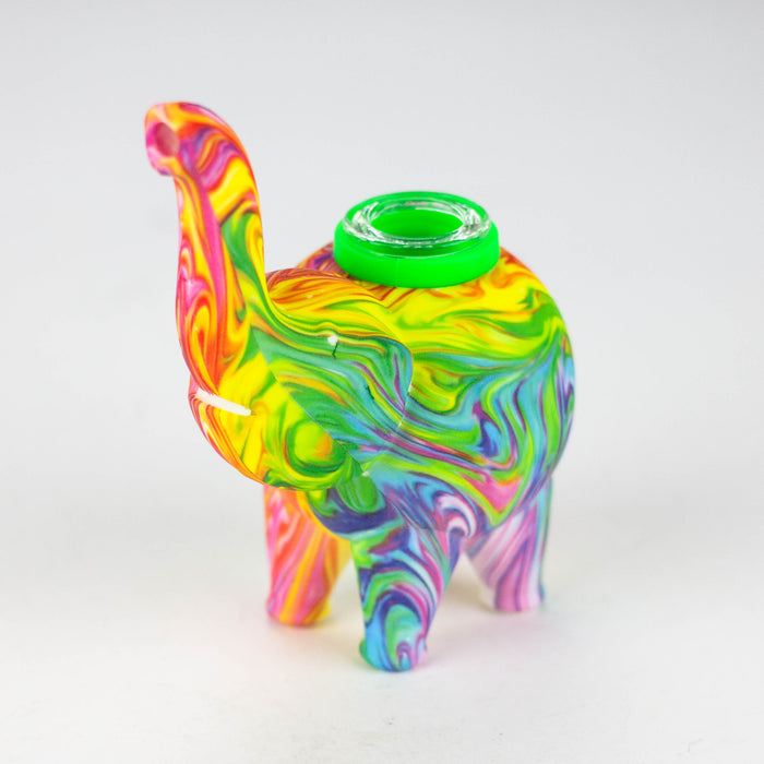 4.5" Assorted silicone elephant bubbler [QT002D] Silicone Pipe Purple Haze Smoke Inc