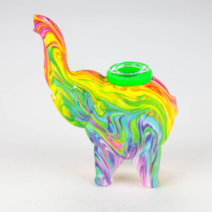 4.5" Assorted silicone elephant bubbler [QT002D] Silicone Pipe Purple Haze Smoke Inc