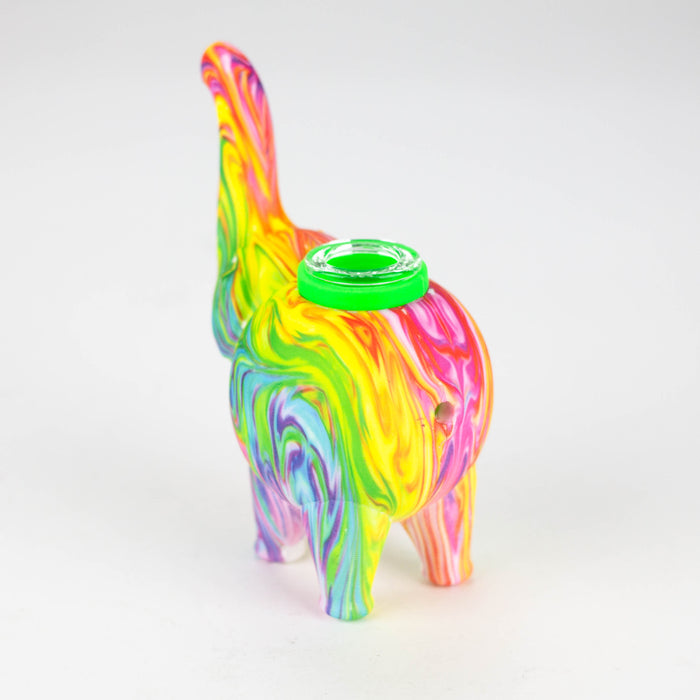 4.5" Assorted silicone elephant bubbler [QT002D] Silicone Pipe Purple Haze Smoke Inc