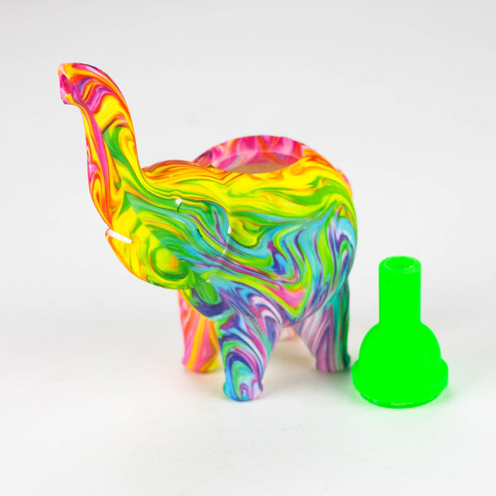 4.5" Assorted silicone elephant bubbler [QT002D] Silicone Pipe Purple Haze Smoke Inc