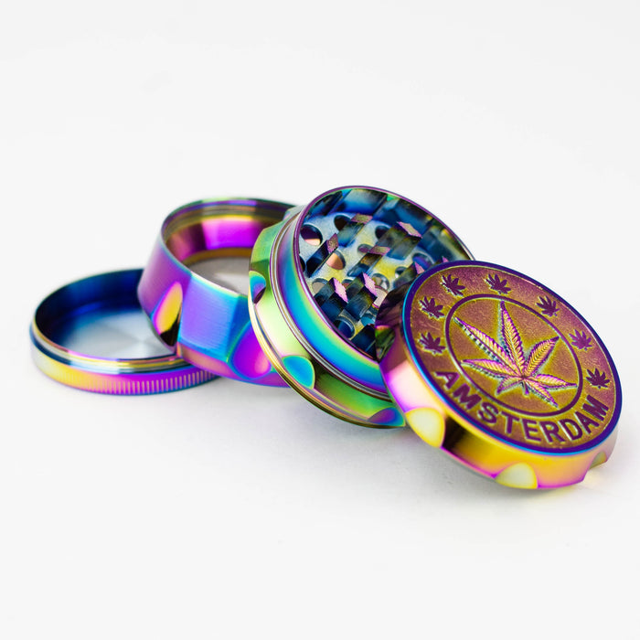 4 parts AMSTERDAM GRINDER Box of 6 Herb Grinder Purple Haze Smoke Inc