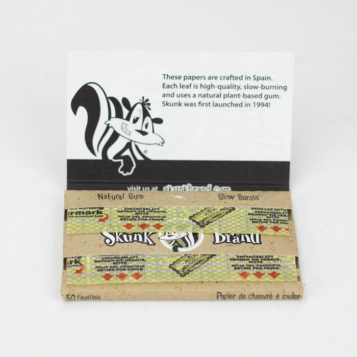 Skunk Brand Hemp Rolling Papers Single Wide Box of 25 Single Wide Size ONE