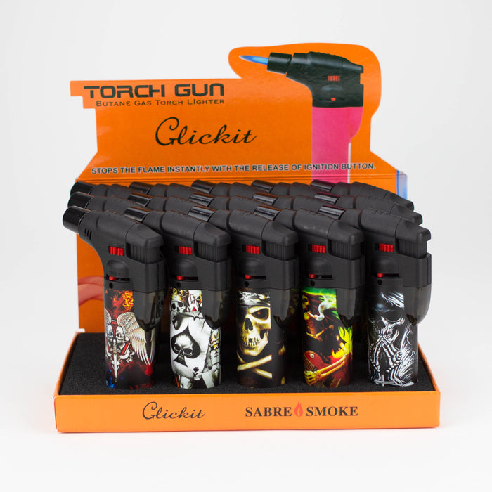 Click it | Single Torch Lighters Assorted Skull Designs Box of 15 [GH-10877E]