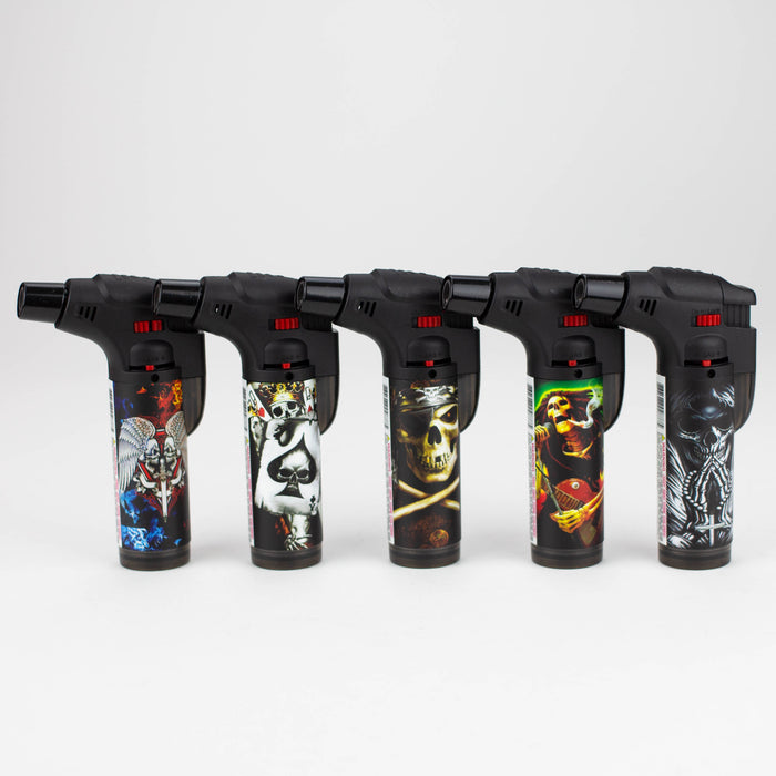 Click it | Single Torch Lighters Assorted Skull Designs Box of 15 [GH-10877E]