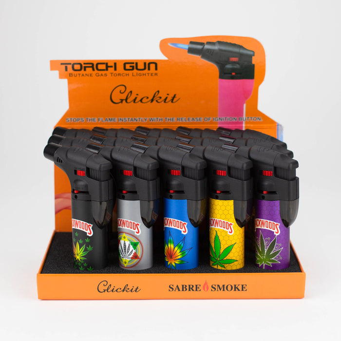 Click it | Single Torch Lighters Assorted Weed Designs Box of 15 [GH-10877H]
