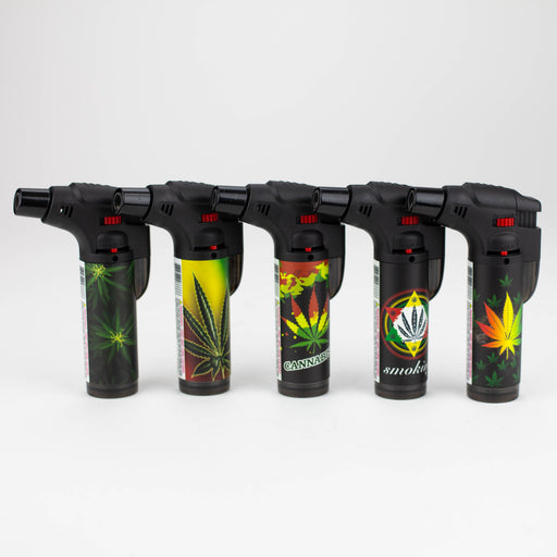 Click it | Single Torch Lighters Assorted Weed Designs Box of 15 [GH-10877B] Torch Canadian Distributor