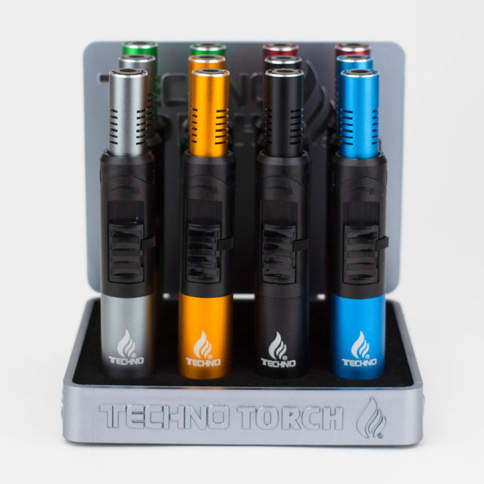 Techno Torch – 7.5' Turning Nozzle Colored Pen Torch Lighter Box of 12 [19008]