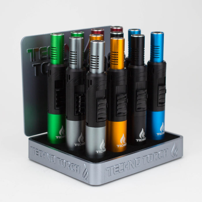 Techno Torch – 7.5' Turning Nozzle Colored Pen Torch Lighter Box of 12 [19008]