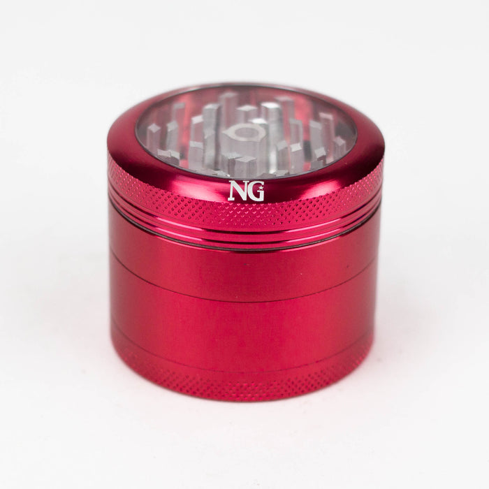 NG 4-Piece Aluminum Grinder-Window Regular Grinder ONE Red
