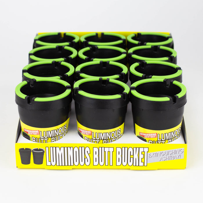 Luminous Butt Bucket Extinguishing Ashtray Glow In the Dark Box of 12 Plastic Ashtray ONE