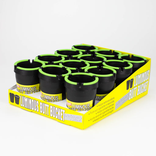 Luminous Butt Bucket Extinguishing Ashtray Glow In the Dark Box of 12 Plastic Ashtray ONE