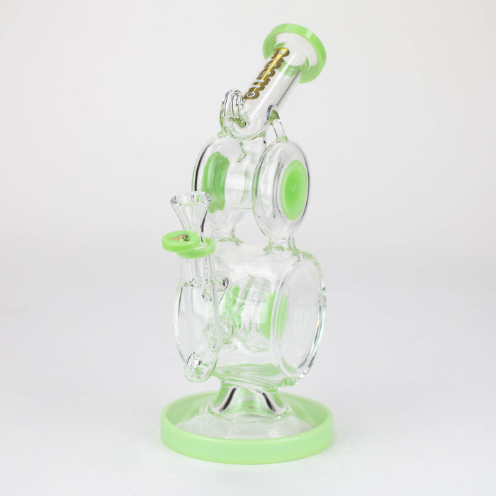 preemo - 10 inch Double Drum Bubbler [P085] Glass Bong preemo GREEN