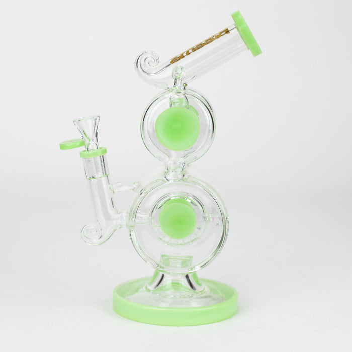 preemo - 10 inch Double Drum Bubbler [P085] Glass Bong preemo