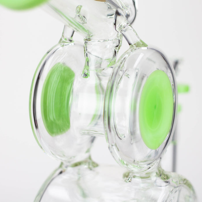 preemo - 10 inch Double Drum Bubbler [P085] Glass Bong preemo