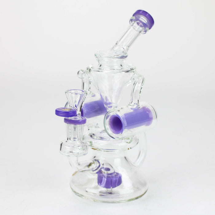 preemo - 8 inch Double Finger Hole Recycler [P086] Bongs preemo PURPLE