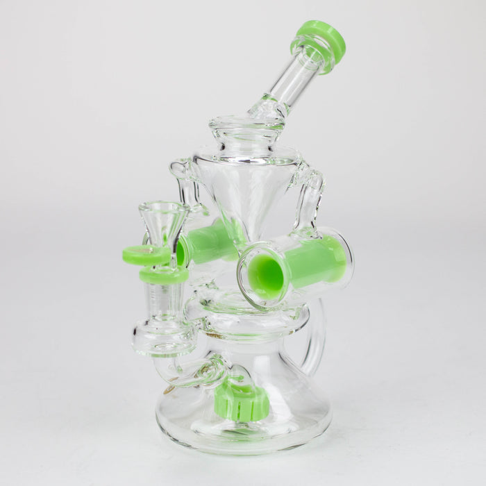 preemo - 8 inch Double Finger Hole Recycler [P086] Bongs preemo GREEN