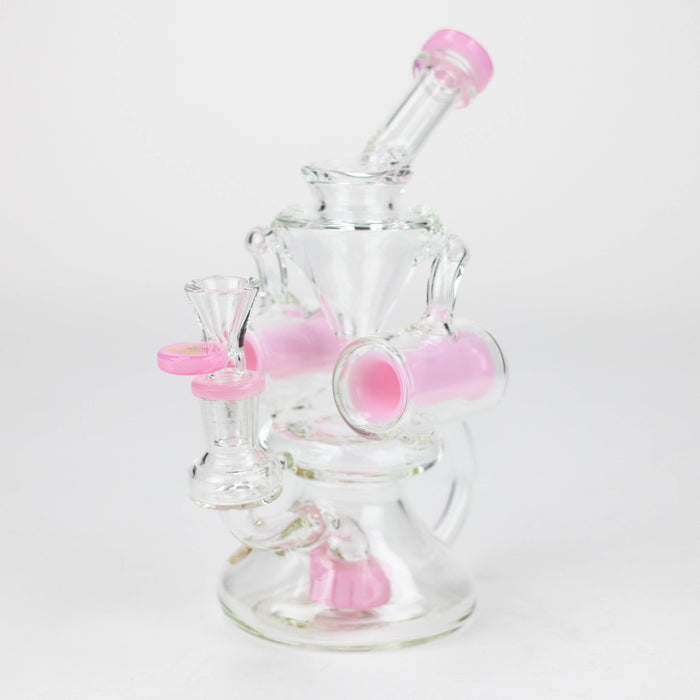 preemo - 8 inch Double Finger Hole Recycler [P086] Bongs preemo PINK