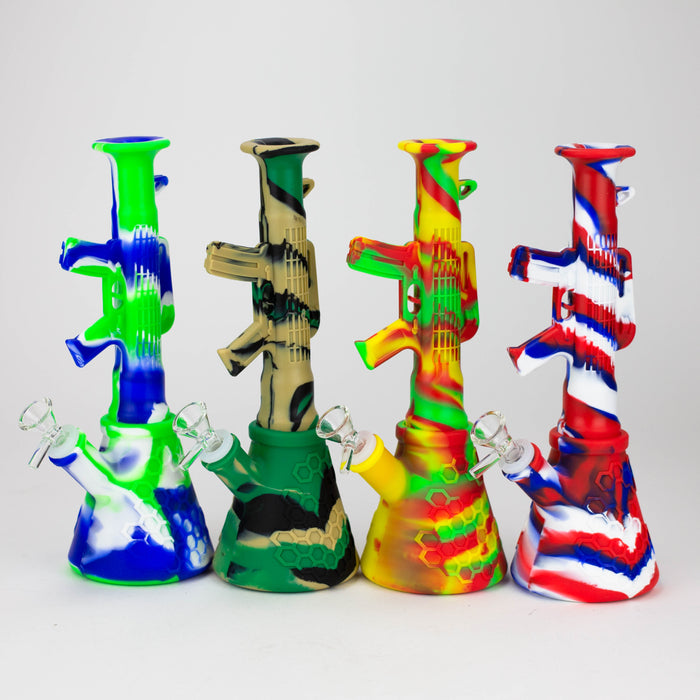 11" Multi-color bazooka silicone detachable water bong-Assorted Resin · Silicone · Plastic Bong ONE
