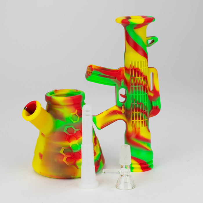 11" Multi-color bazooka silicone detachable water bong-Assorted Resin · Silicone · Plastic Bong ONE