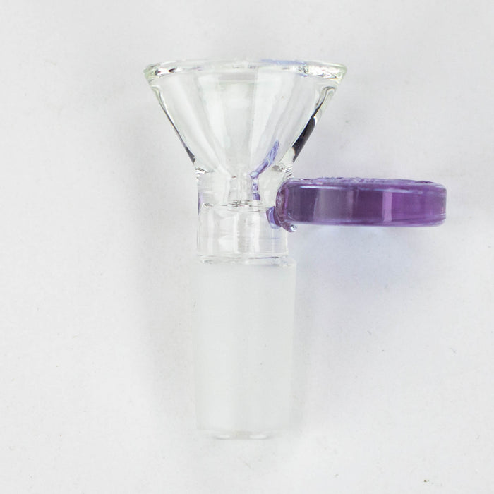 Leaf stamped bowl for 14 mm female Joint Bowl · Popper ONE Purple