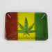 Small Metal Rolling Tray ROLLING ACCESSORIES Canadian Distributor Tri-Color with Weed Leaf