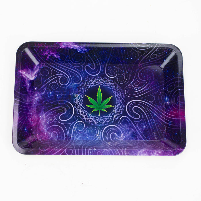 Small Metal Rolling Tray ROLLING ACCESSORIES Canadian Distributor Weed Leaf in Galaxy