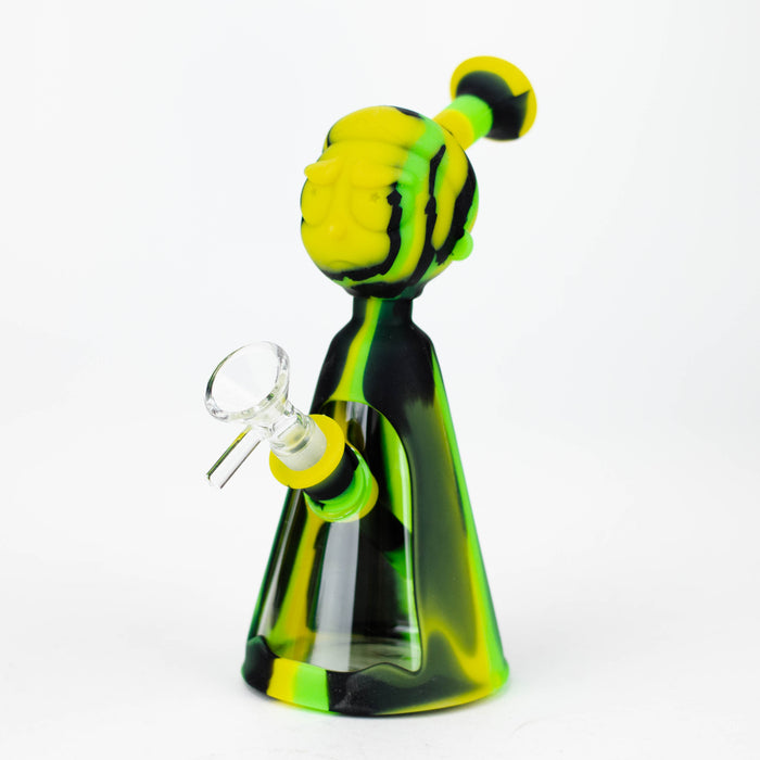 7" RM Cartoon multi colored silicone water bong [H120] Resin · Silicone · Plastic Bong ONE Black-Green-Yellow