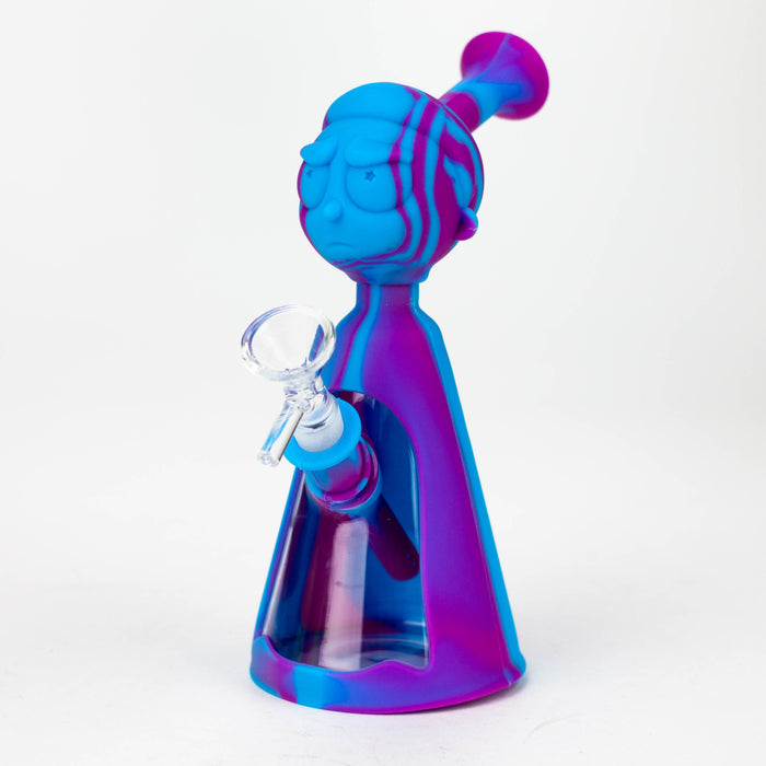 7" RM Cartoon multi colored silicone water bong [H120] Resin · Silicone · Plastic Bong ONE Purple-Blue