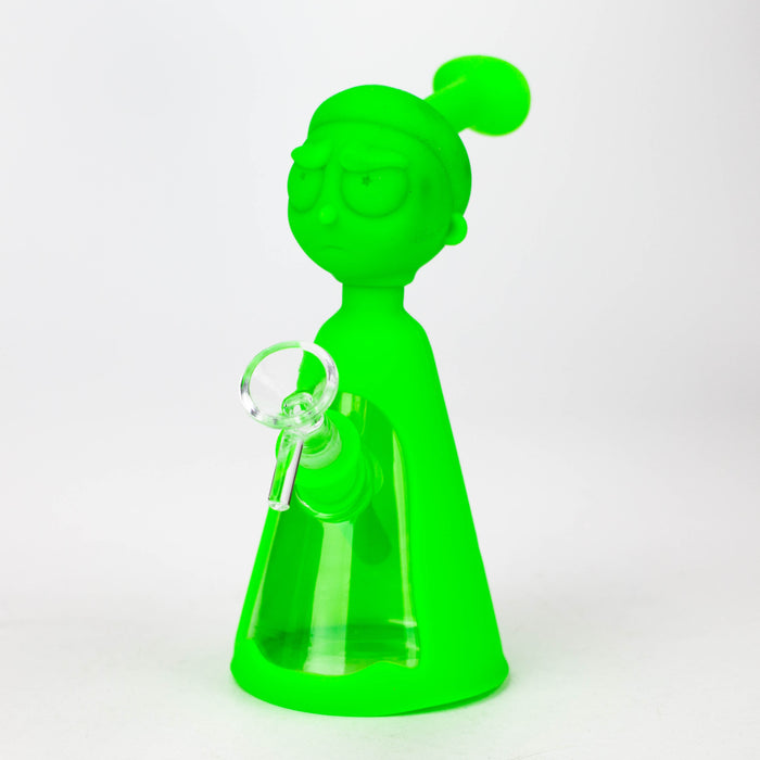 7" RM Cartoon multi colored silicone water bong [H120] Resin · Silicone · Plastic Bong ONE Green