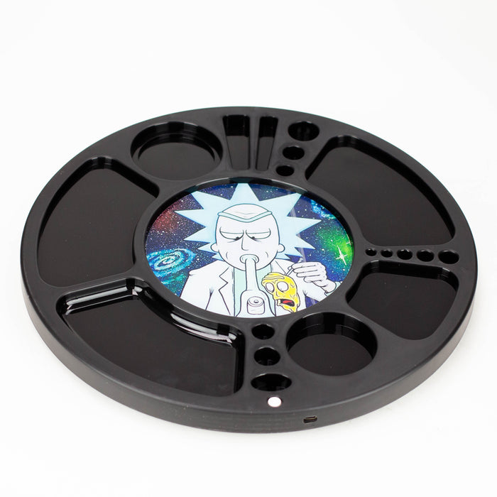 Multifunctional 360 Degree Rotating Led Spinning Rolling Tray ROLLING ACCESSORIES BANKA BLACK
