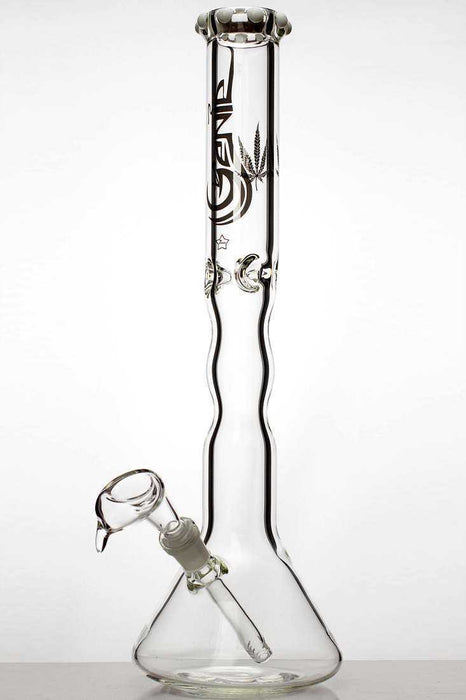 18 inches genie white dot colored glass beaker bong Bongs ONE Clear