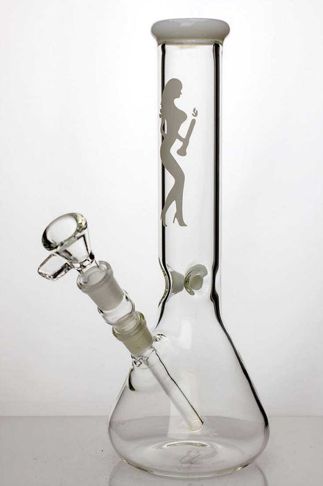 10 inches Volcano beaker glass water bong-White - One Wholesale
